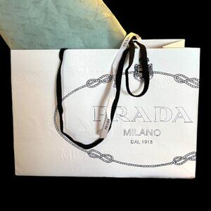 Prada Milano Boutique Shopping Bag, Tissue Paper & Ribbon